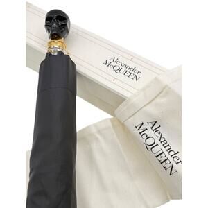Alexander McQueen Black Skull Handle Umbrella – Brand New in Box
